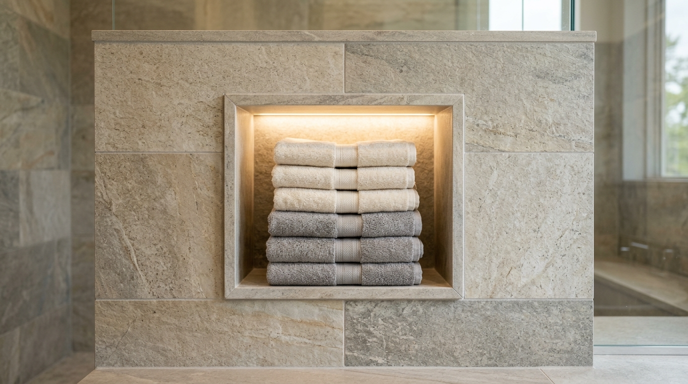 Add a towel ladder for flexible storage